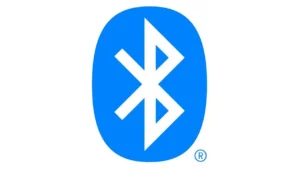 Blue rounded-rectangle background featuring a white Bluetooth symbol (two interlocking runes forming a “B”) with a small ® trademark.