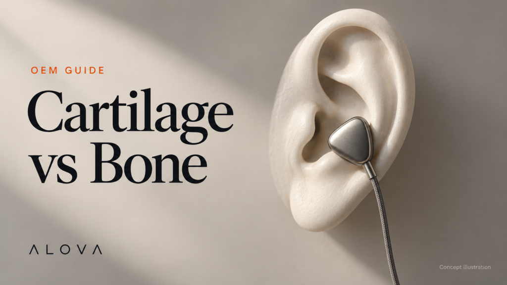 Cartilage vs Bone OEM guide cover with an ear-contact concept illustration