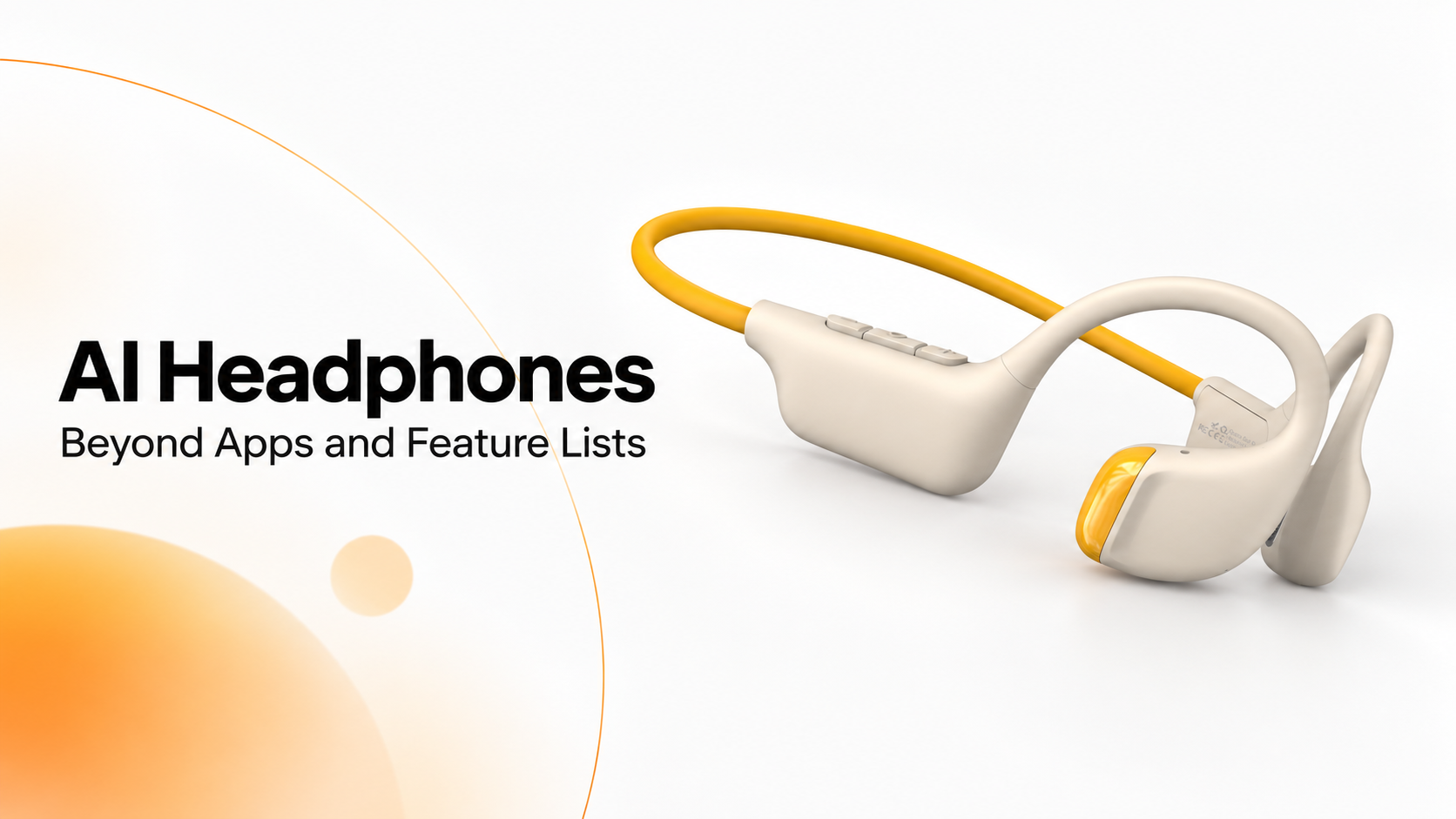 Open-ear headset product artwork for AI headphone OEM evaluation.